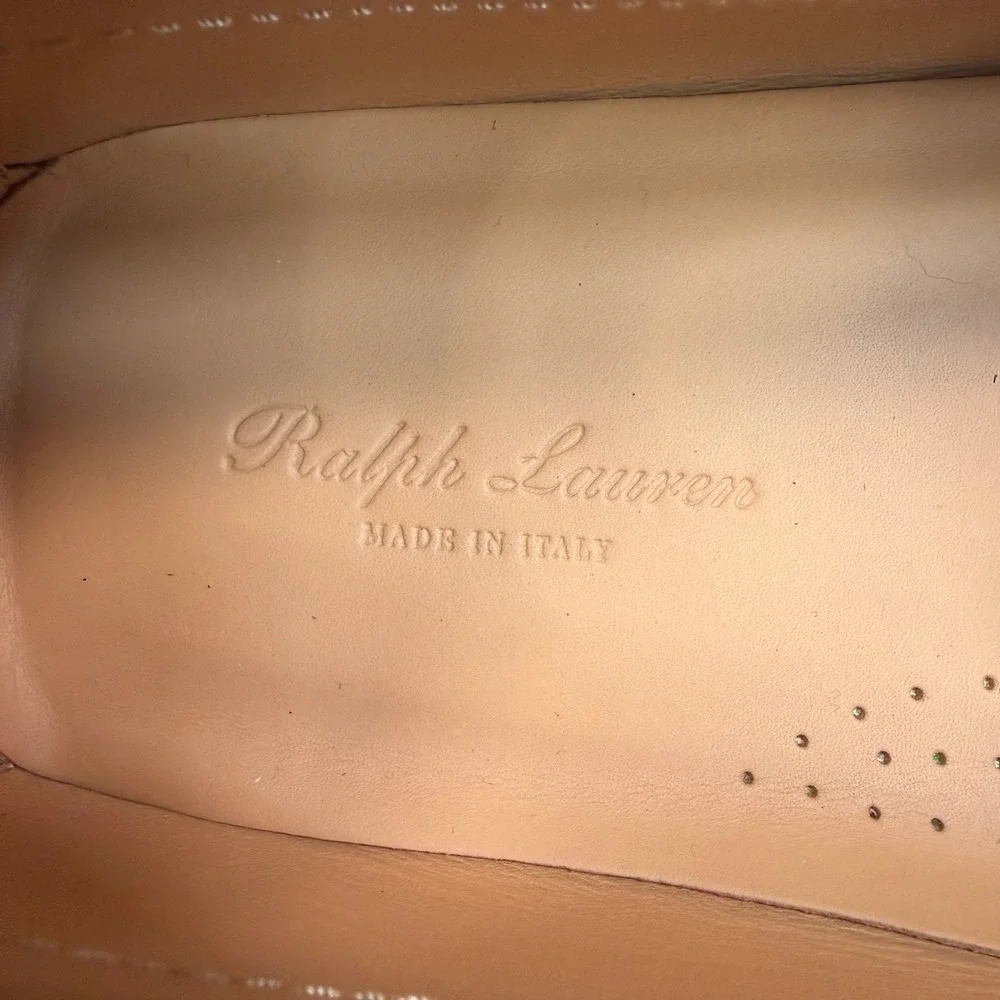 Ralph Lauren Purple Label Men 11 D Harold Tassel Loafers Black Leather Italy NEW